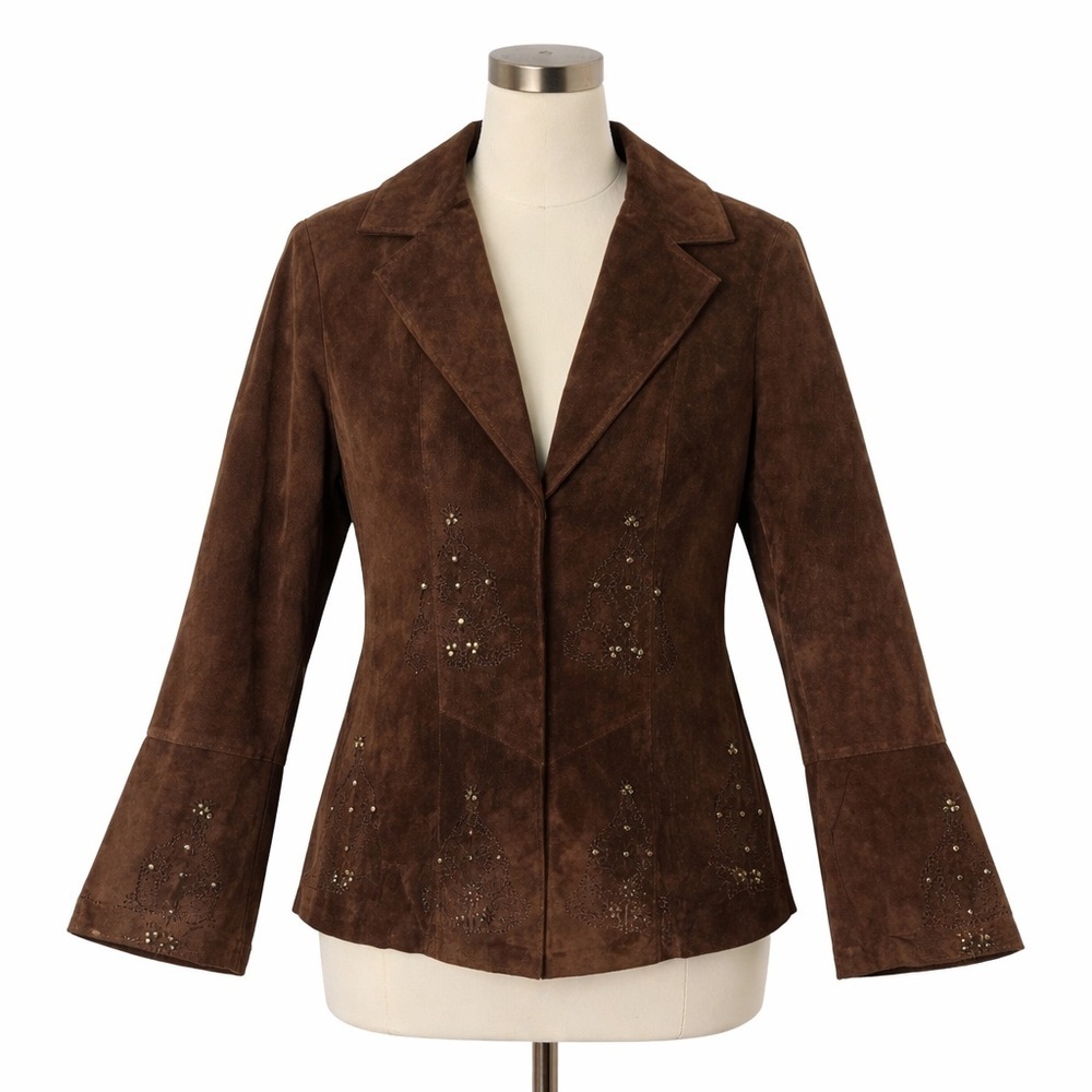 County Clothing Company Vintage Brown Leather suede Women's Jacket Size Medium